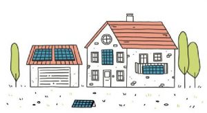 Häuser mit Solarpaneelen